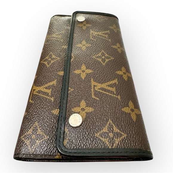 LOUIS VUITTON Monogram Macassar Portefeuille Brown w/Auth Chain - Picture 4 of 16